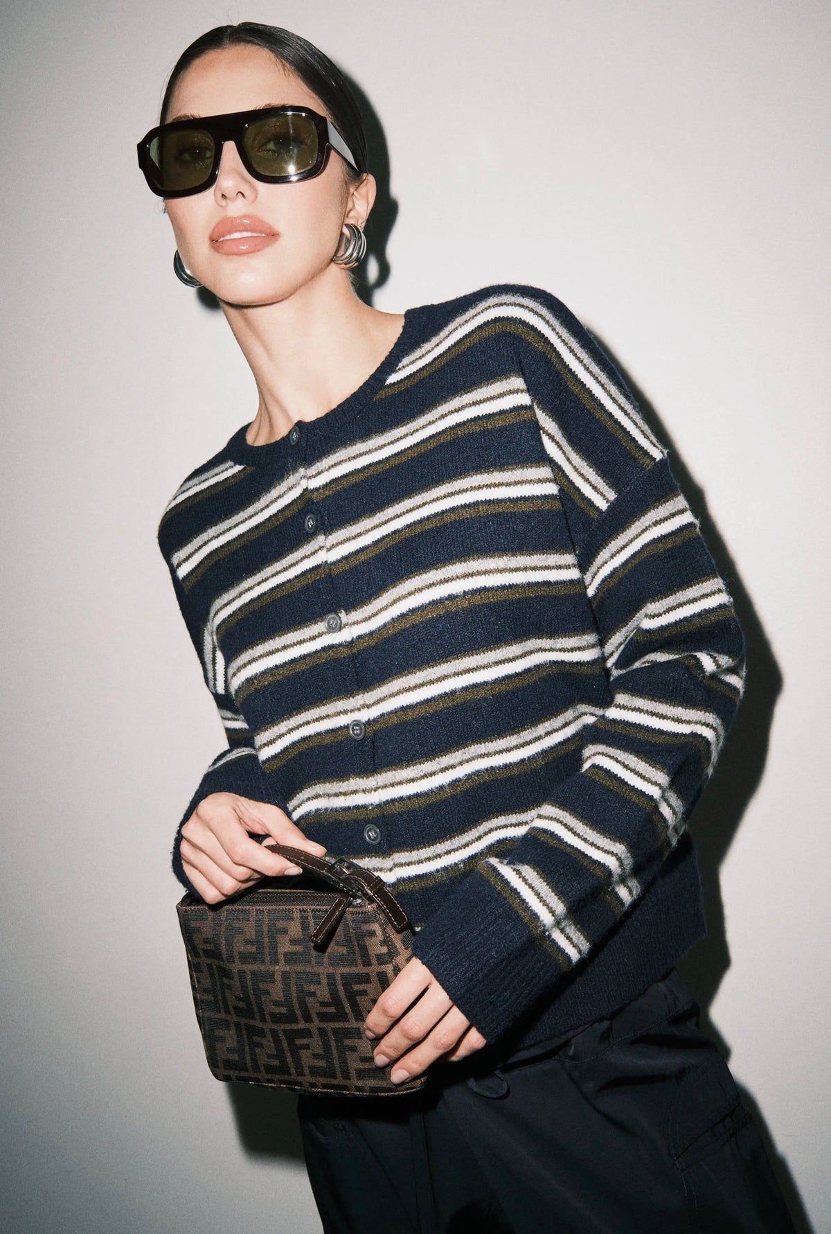Blythe Navy Striped Cardigan