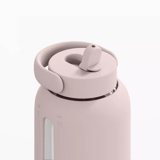Glass Water Bottle with Flip Cap (Latte)