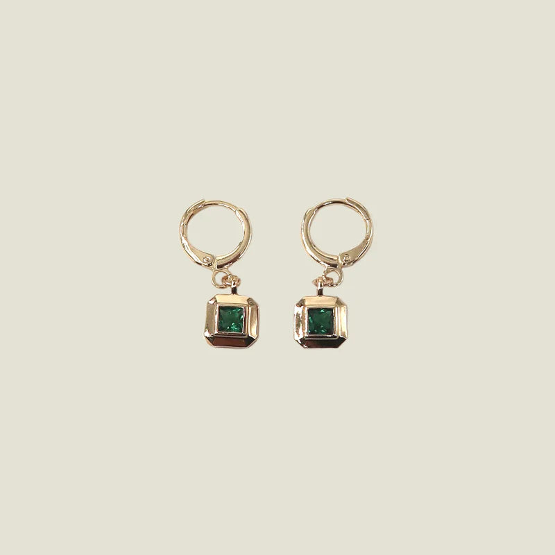 Bardot Earrings-Emerald