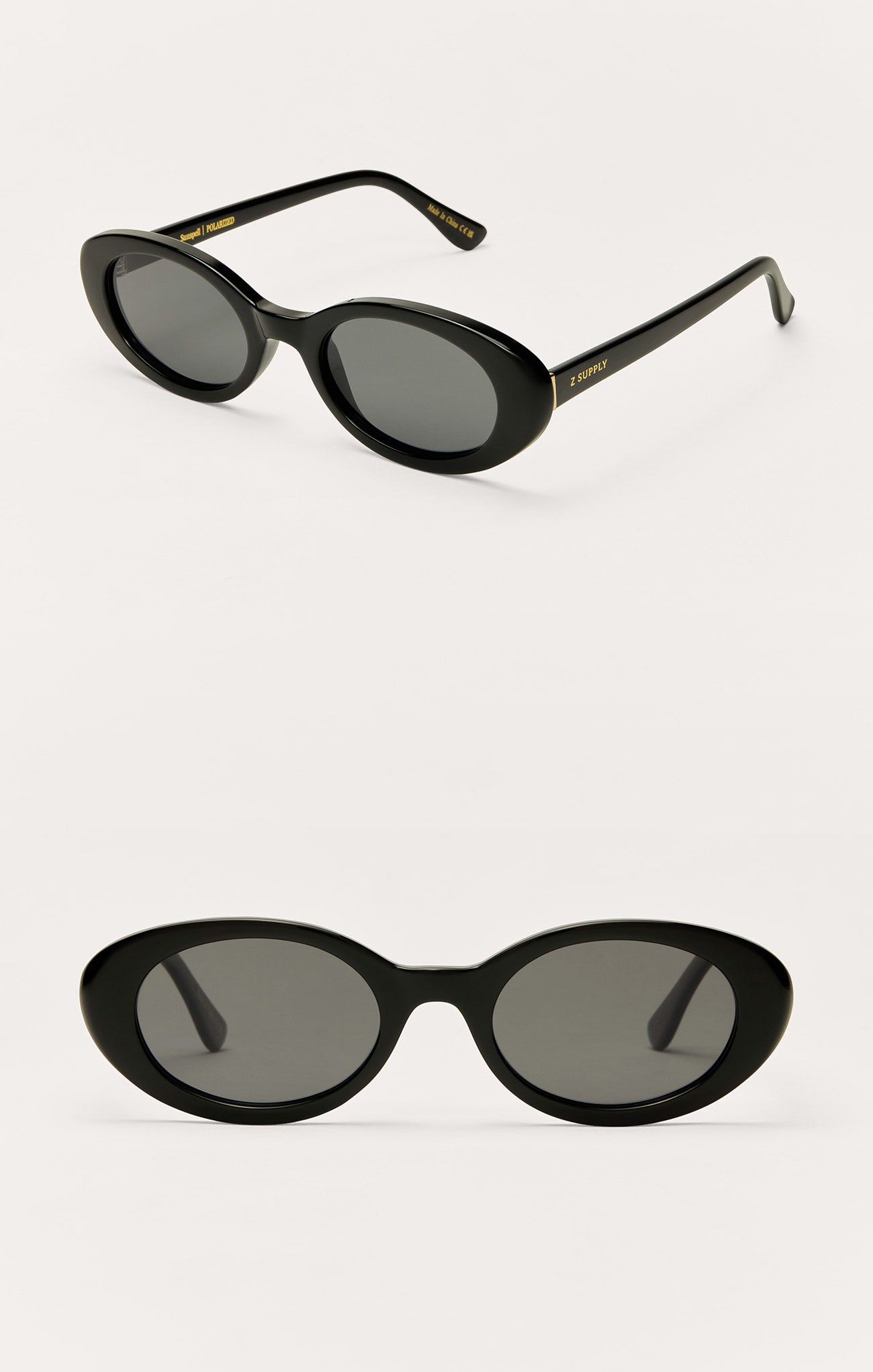 Sunspell Polished Black/Grey Polarized Sunglasses