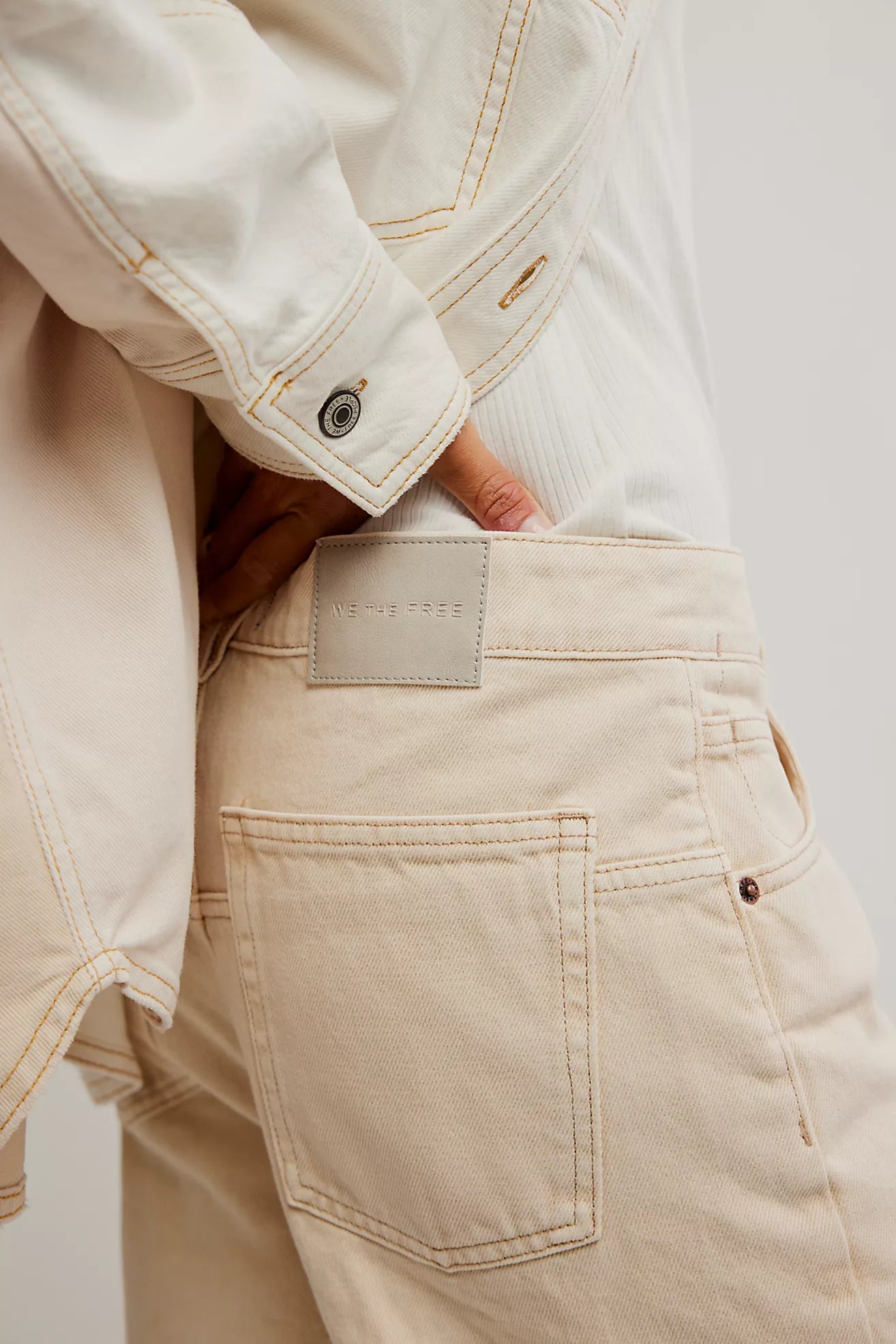We The Free Deep Trance Dropped Boyfriend Jeans (Casual Khaki)