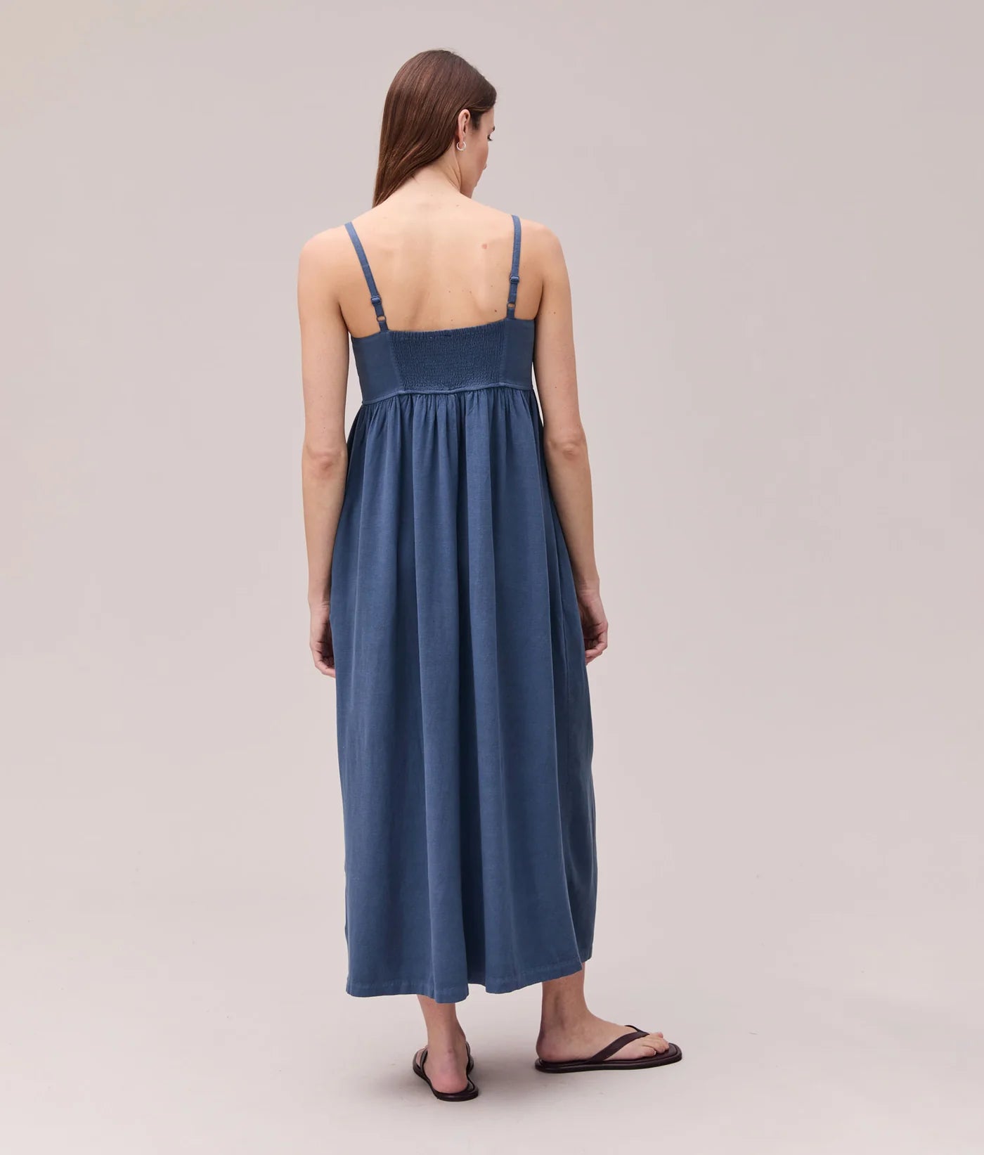 The Linen Maxi Dress - Vintage Indigo