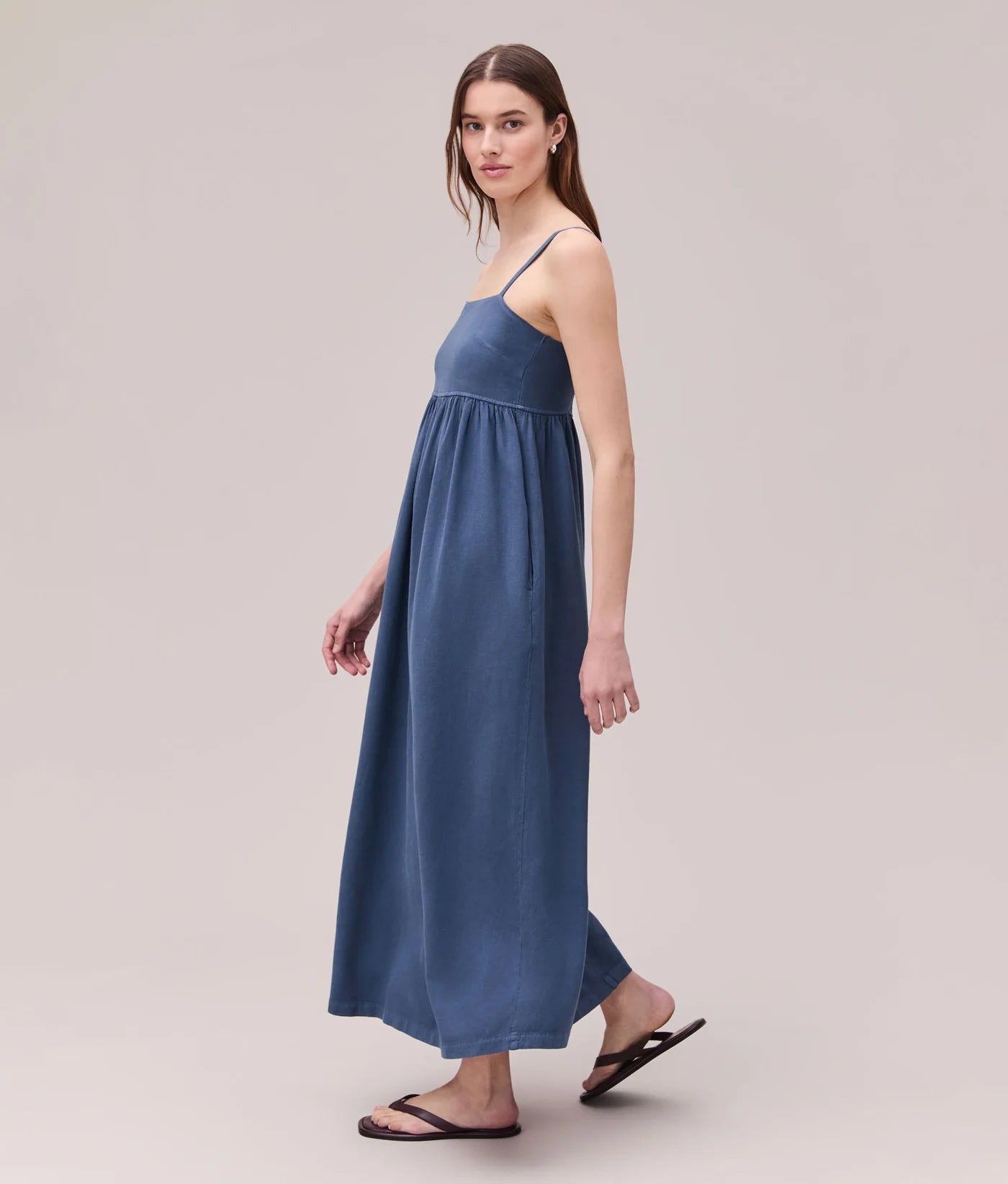 The Linen Maxi Dress - Vintage Indigo