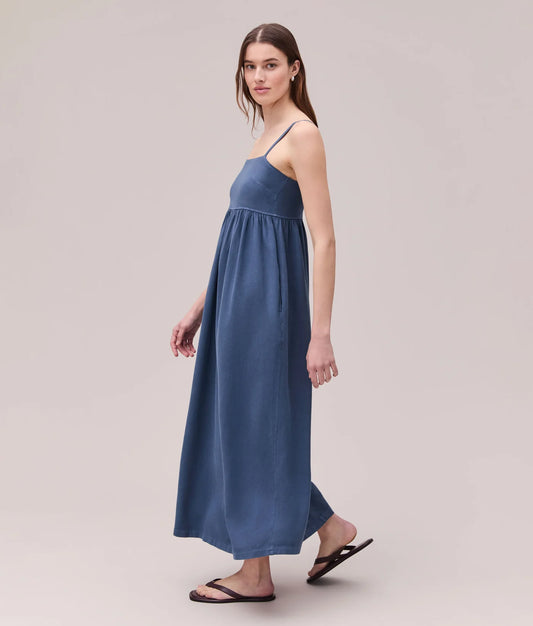 The Linen Maxi Dress - Vintage Indigo