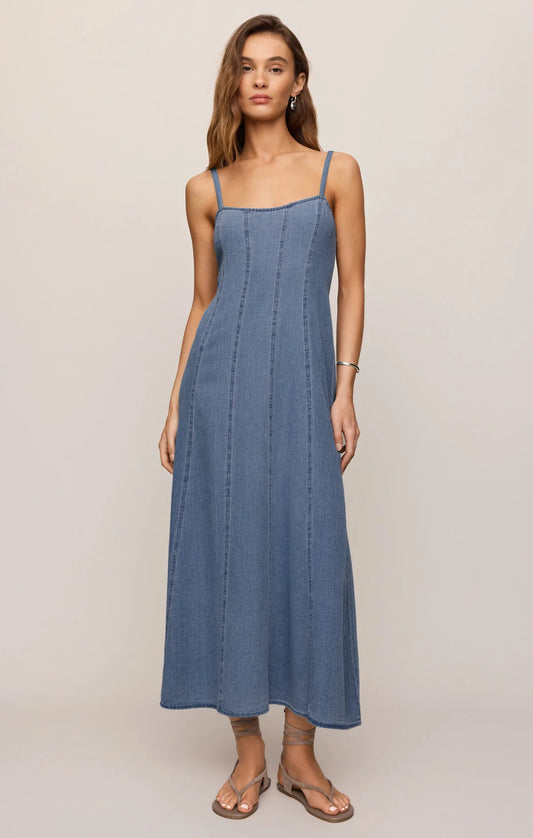 LEONORA INDIGO MIDI DRESS CLASSIC INDIGO