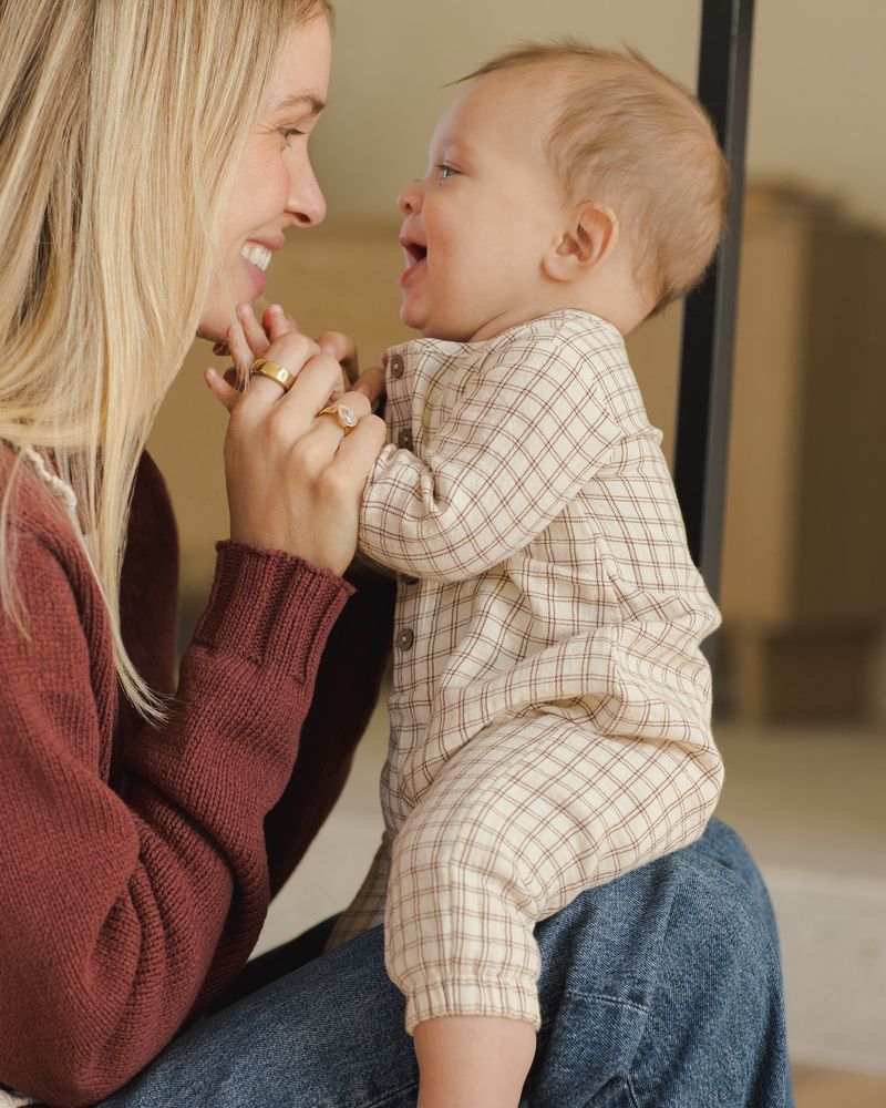 WOVEN JUMPSUIT || CEDAR CHECK