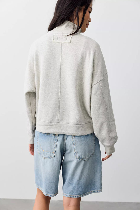 FREE PEOPLE TIMELESS PULLOVER - HEATHER GREY