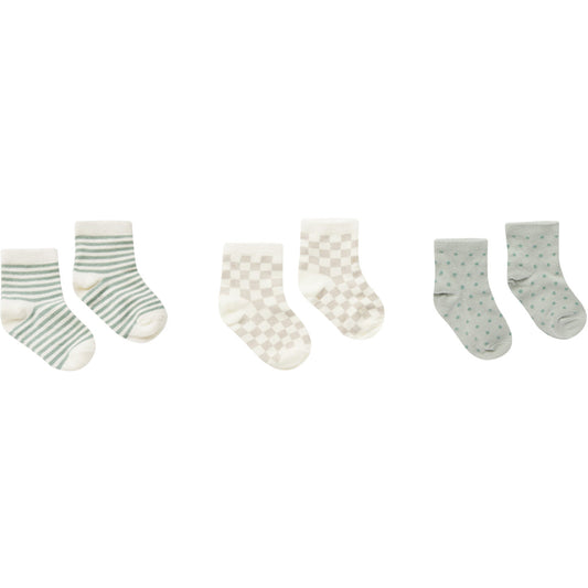 PRINTED SOCKS || SUMMER STRIPE, DOVE CHECK, POLKA DOT