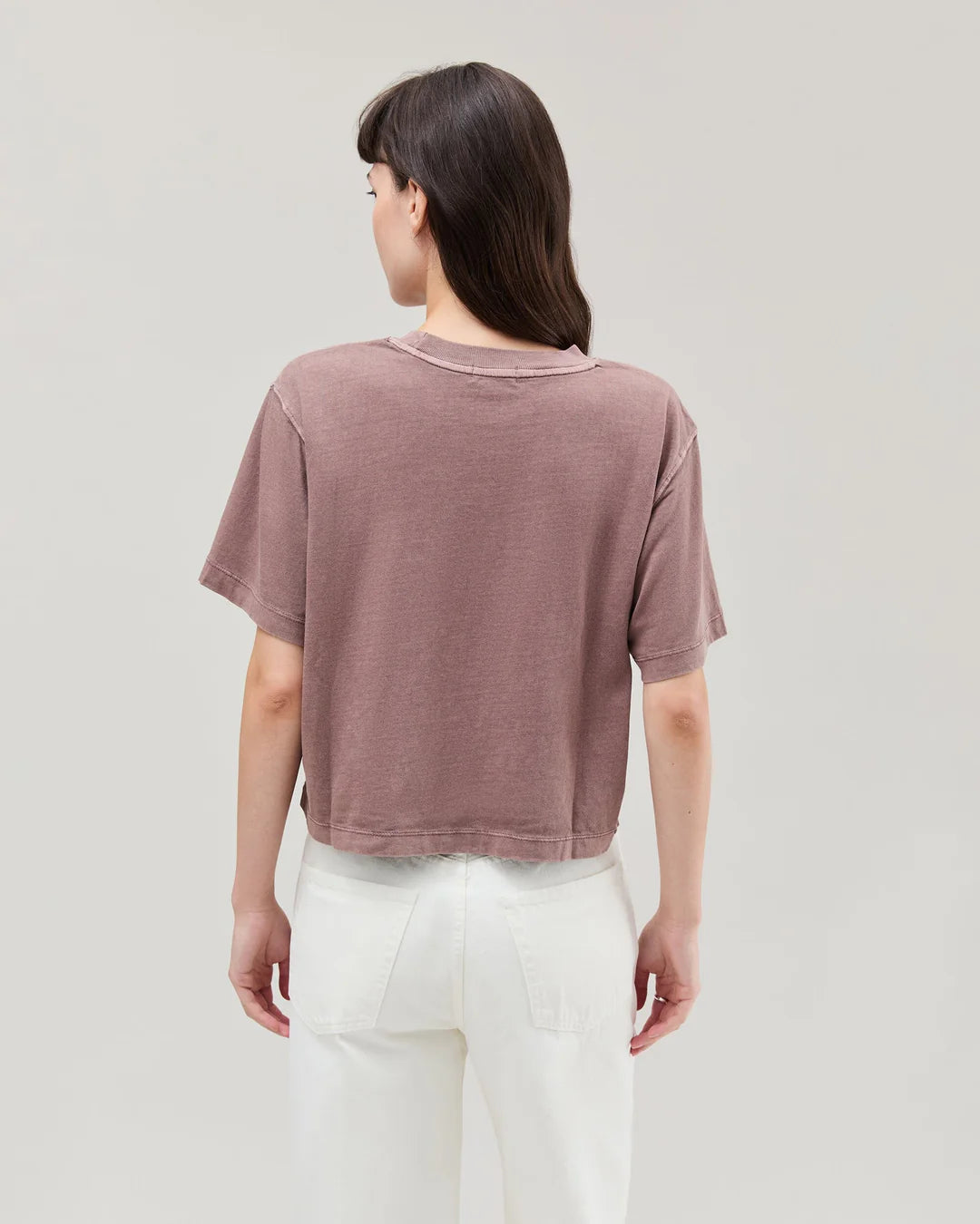 Women's Relaxed Crop Tee - Plum Smoke