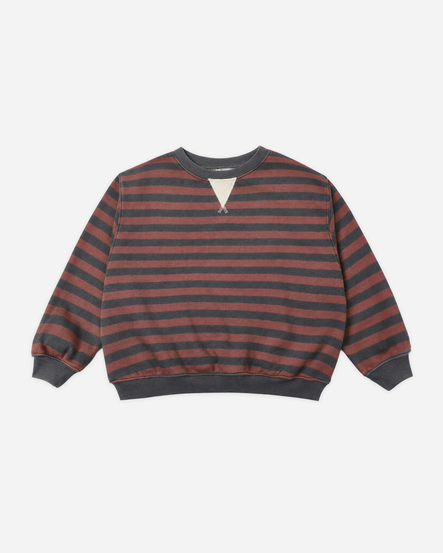 Oversized Crew Mulberry Stripe