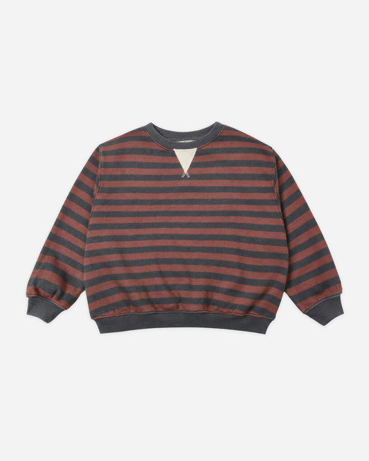 Oversized Crew Mulberry Stripe