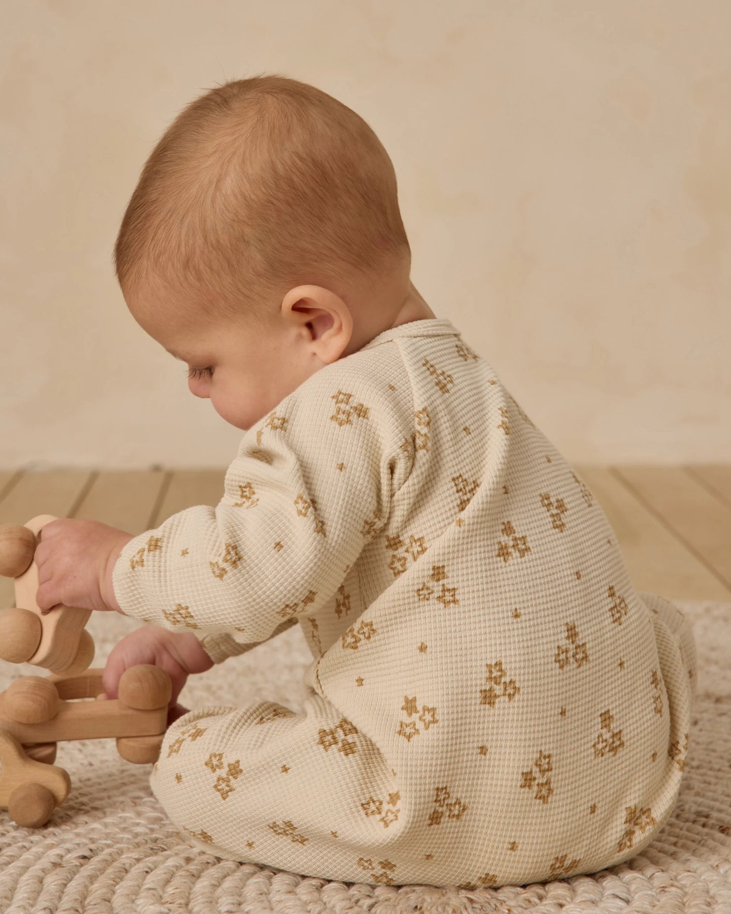 WAFFLE LONG SLEEVE JUMPSUIT || MARIGOLD