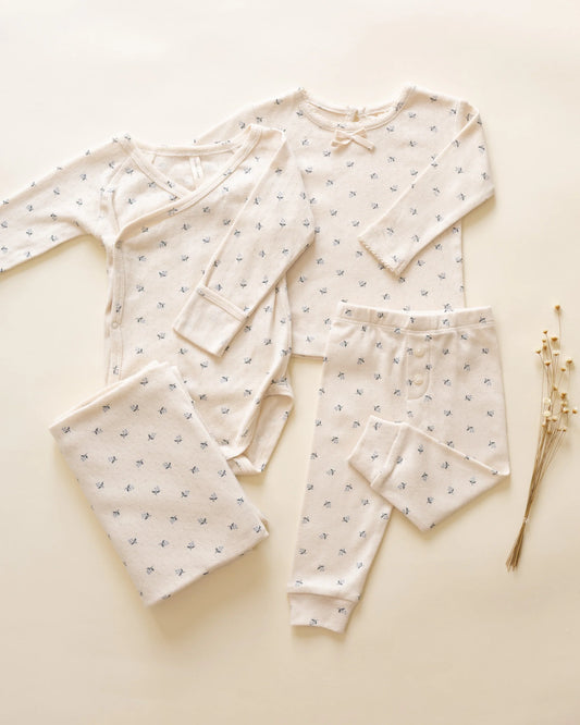 SIDE SNAP BODYSUIT || BLUE DITSY