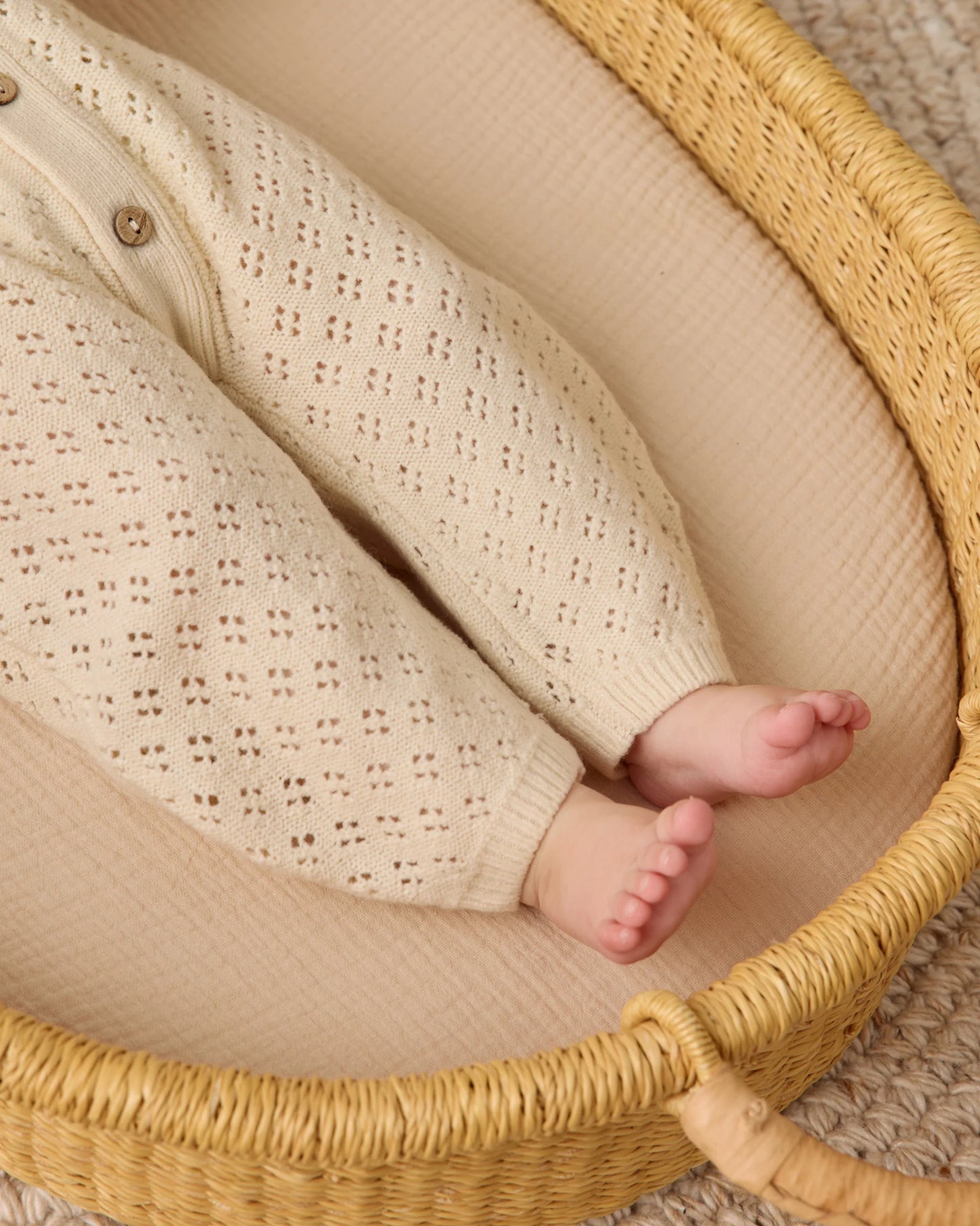 LONG SLEEVE BUBBLE ROMPER || NATURAL