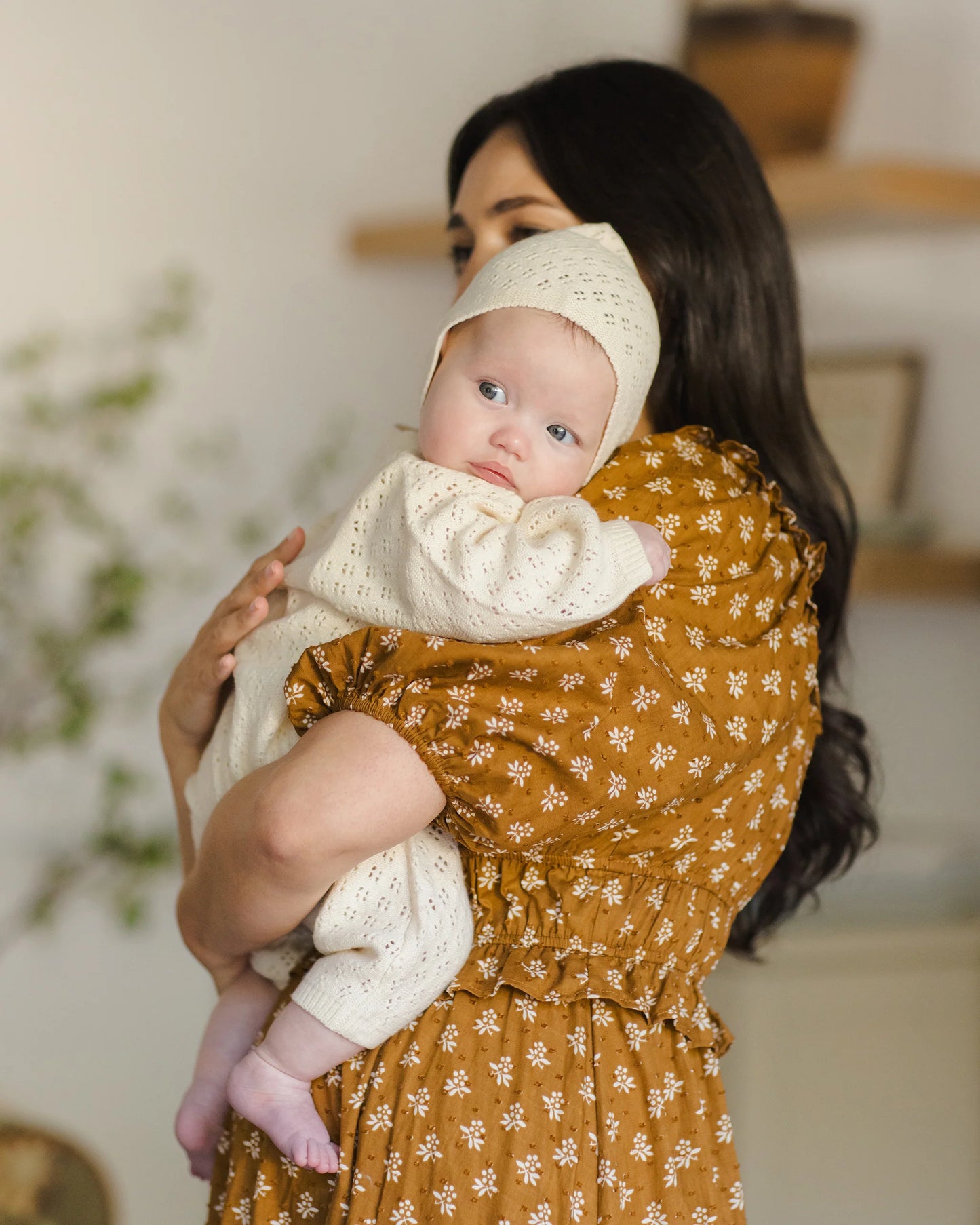 LONG SLEEVE BUBBLE ROMPER || NATURAL