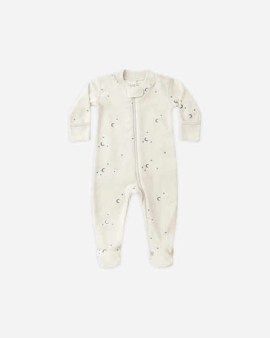 ZIP LONG SLEEVE SLEEPER FOOTIE || MOONS