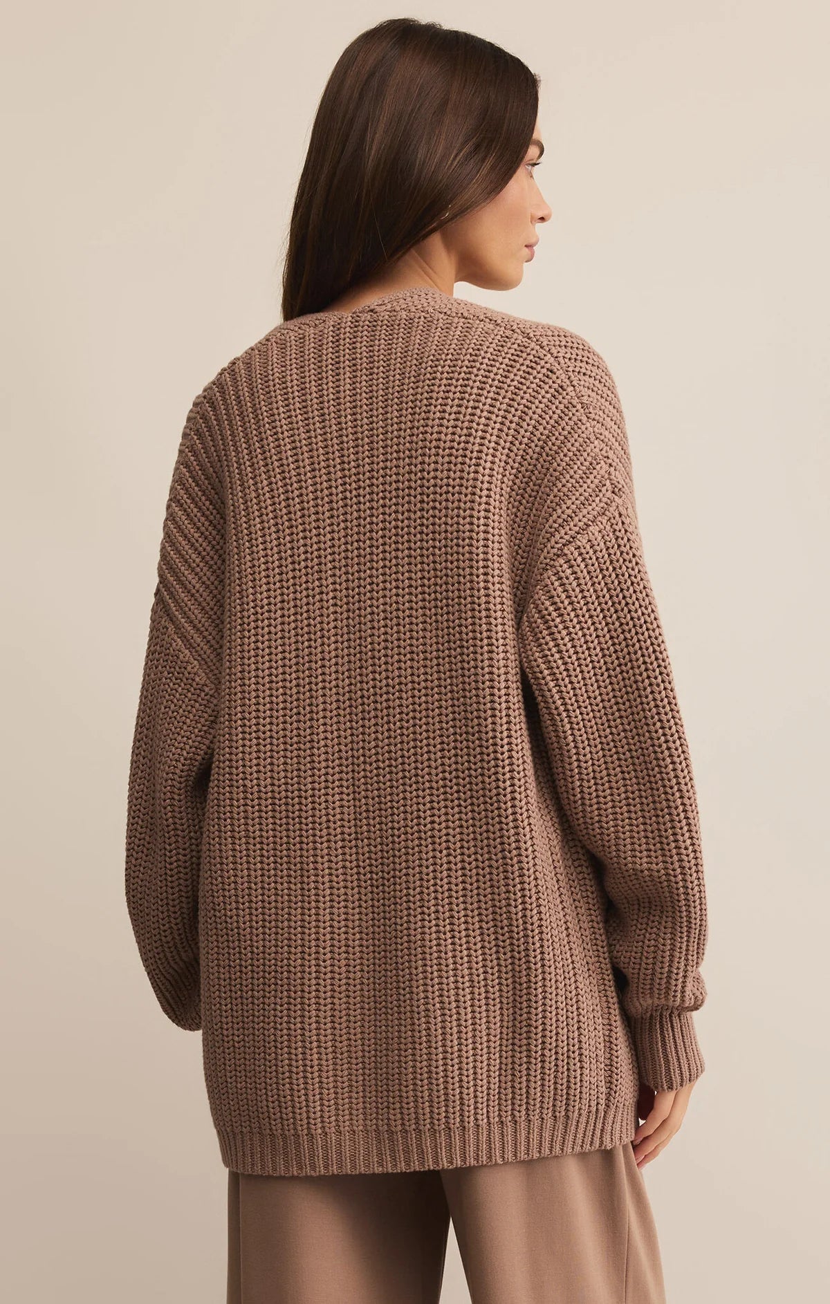 Sutton Rib Cardigan (Desert Taupe)