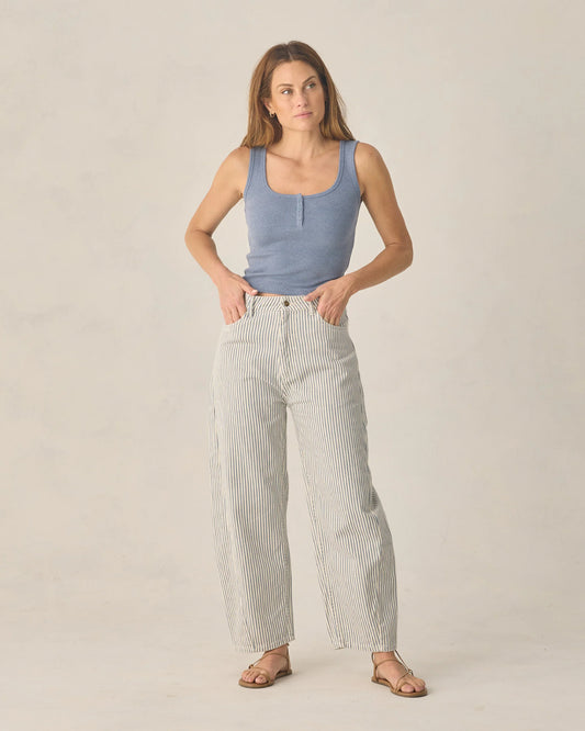 Women's Barrel Pant Natural Pinstripe