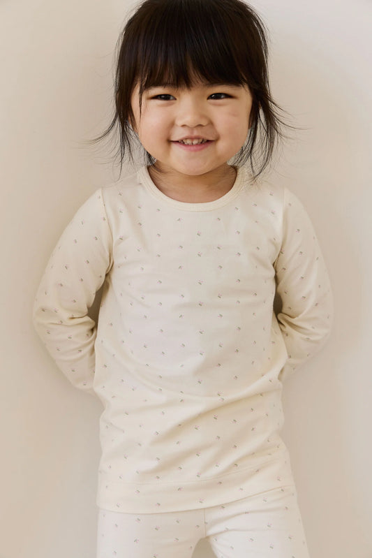 Organic Cotton Jarrah Long Sleeve Pyjama Set - Ditsy Cherries