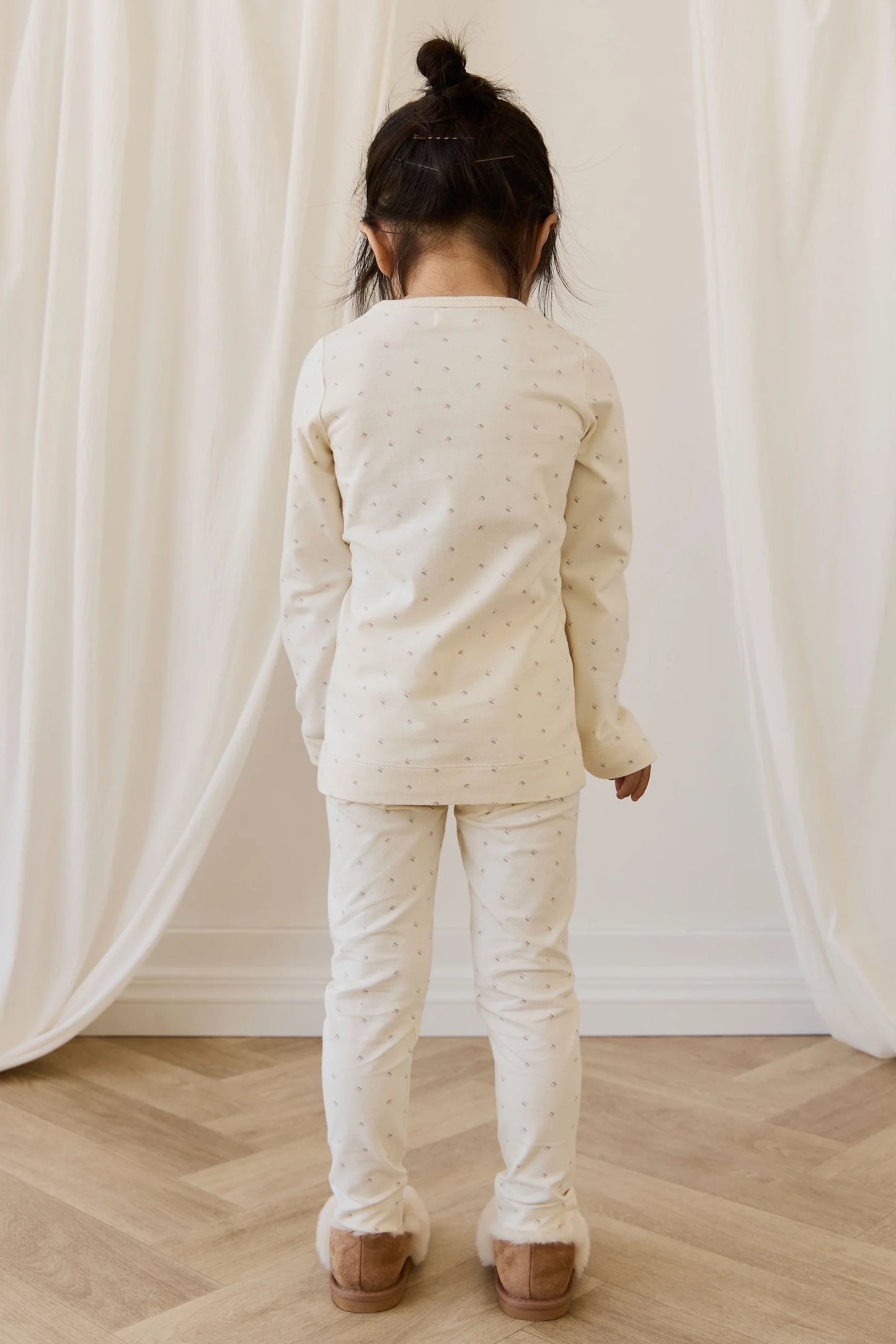 Organic Cotton Jarrah Long Sleeve Pyjama Set - Ditsy Cherries