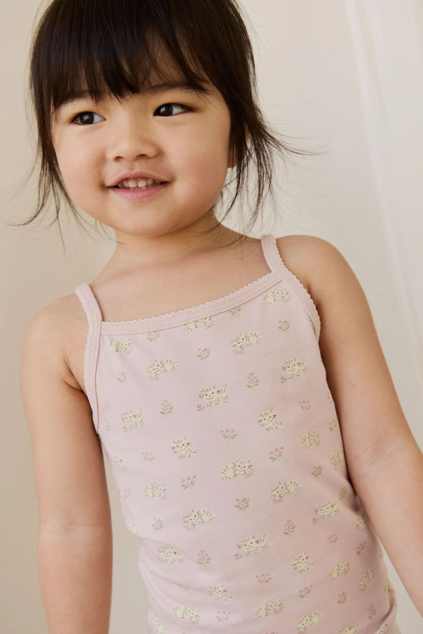 Organic Cotton Jude Singlet Pajama Set - Moon Floral Mauve