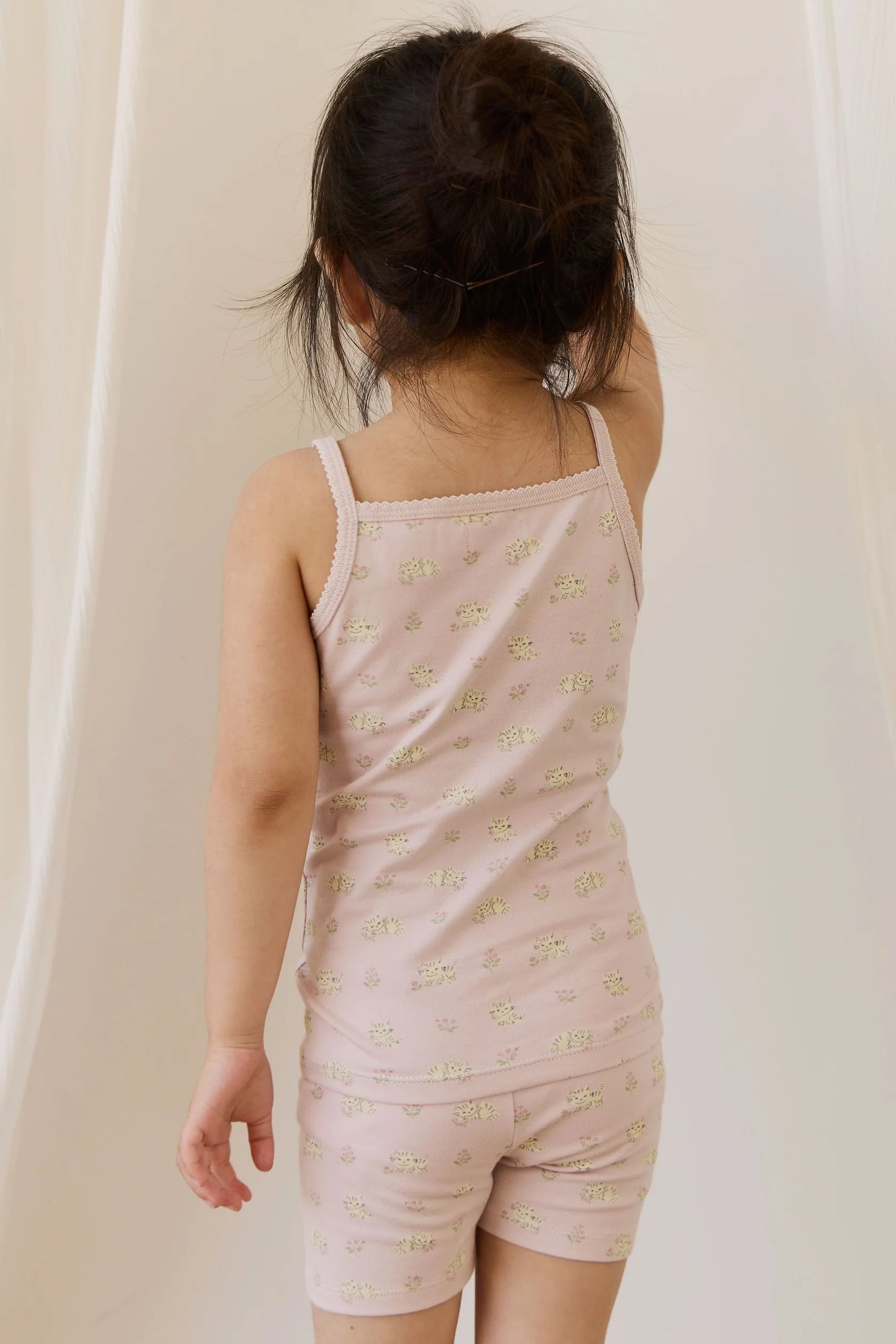 Organic Cotton Jude Singlet Pajama Set - Moon Floral Mauve