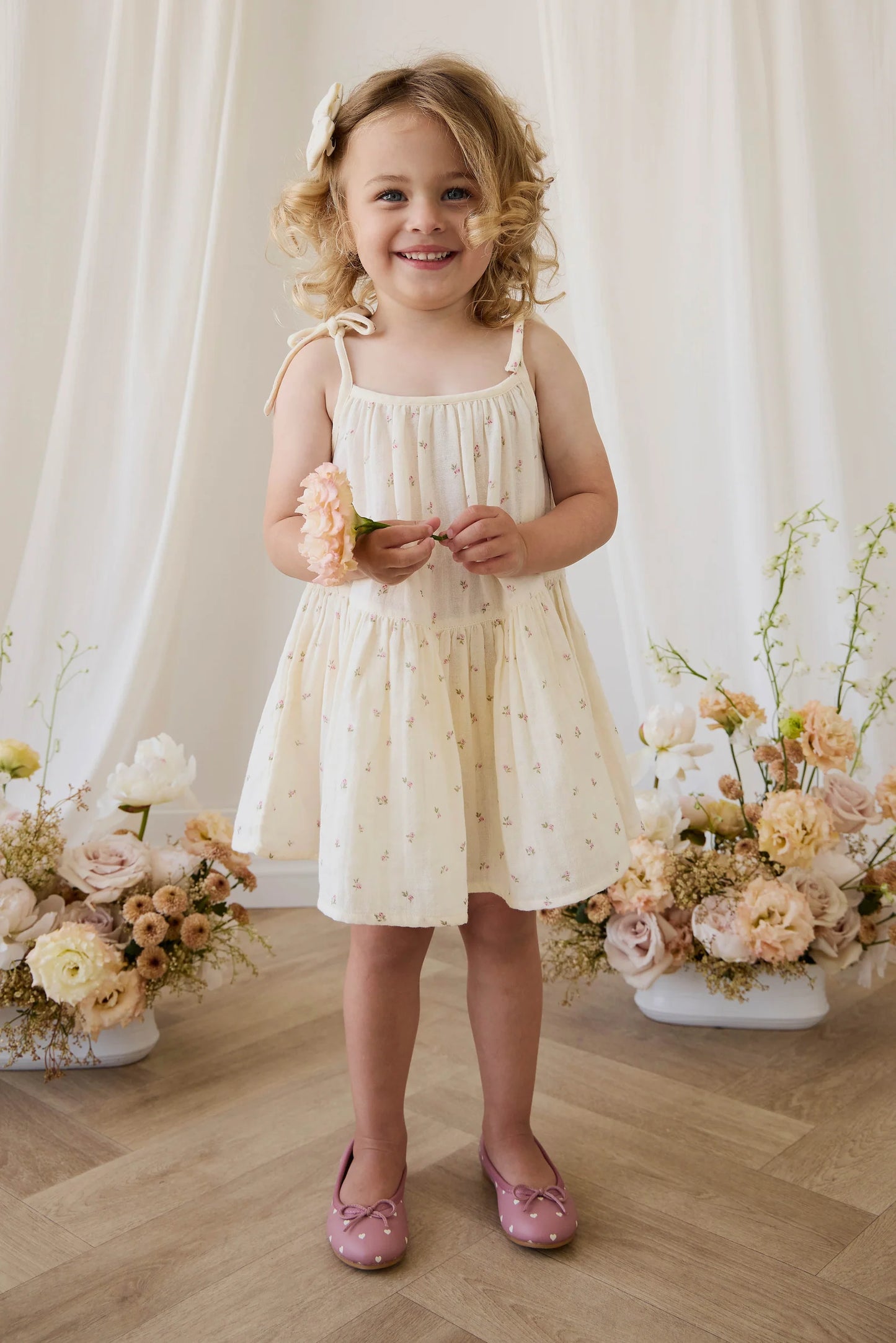 Organic Cotton Muslin Winnie Dress - Willow Rose
