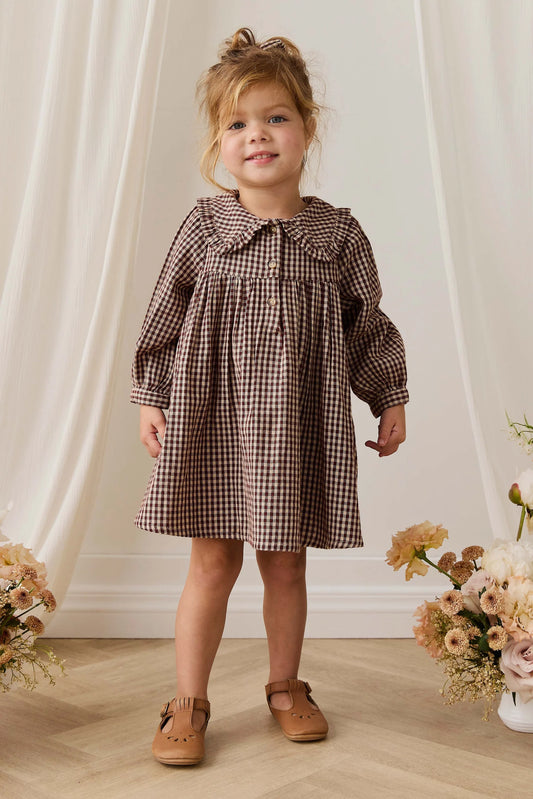 Organic Cotton Ira Dress - Cinnamon Gingham