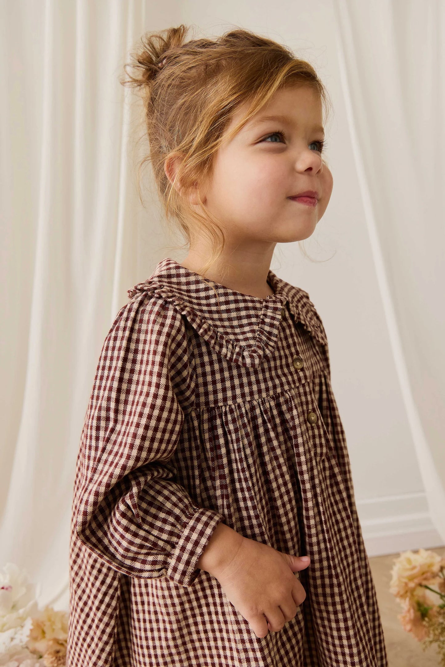 Organic Cotton Ira Dress - Cinnamon Gingham