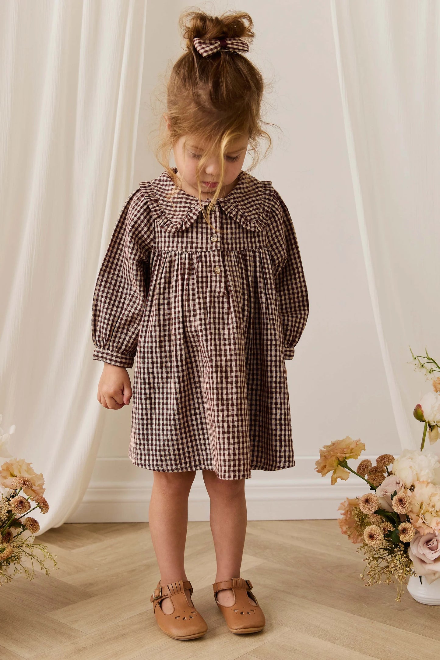 Organic Cotton Ira Dress - Cinnamon Gingham