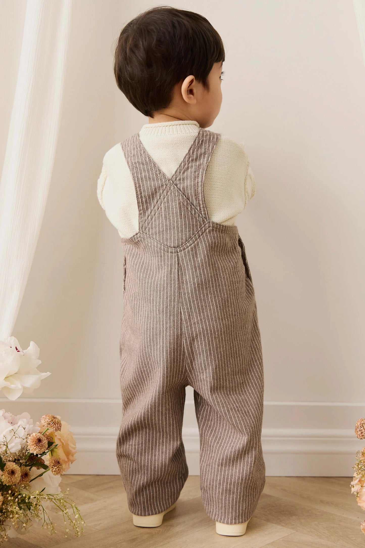 Blair Overall - Mini Pinstripe Cassava / Iroko