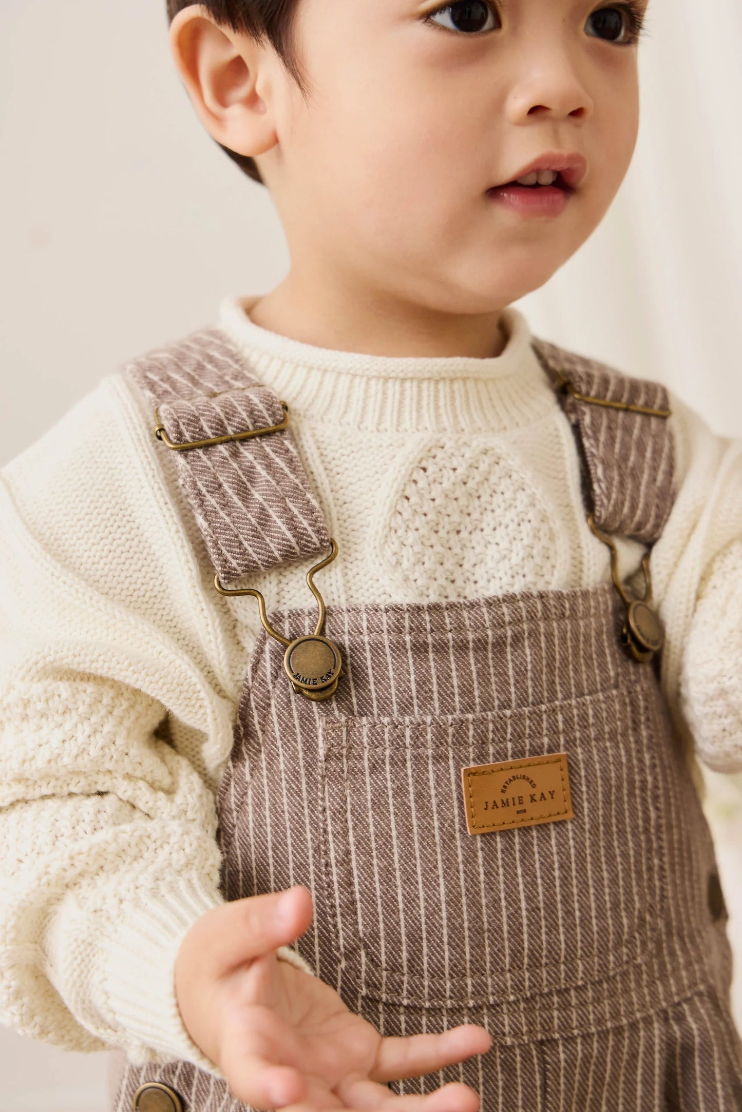 Blair Overall - Mini Pinstripe Cassava / Iroko