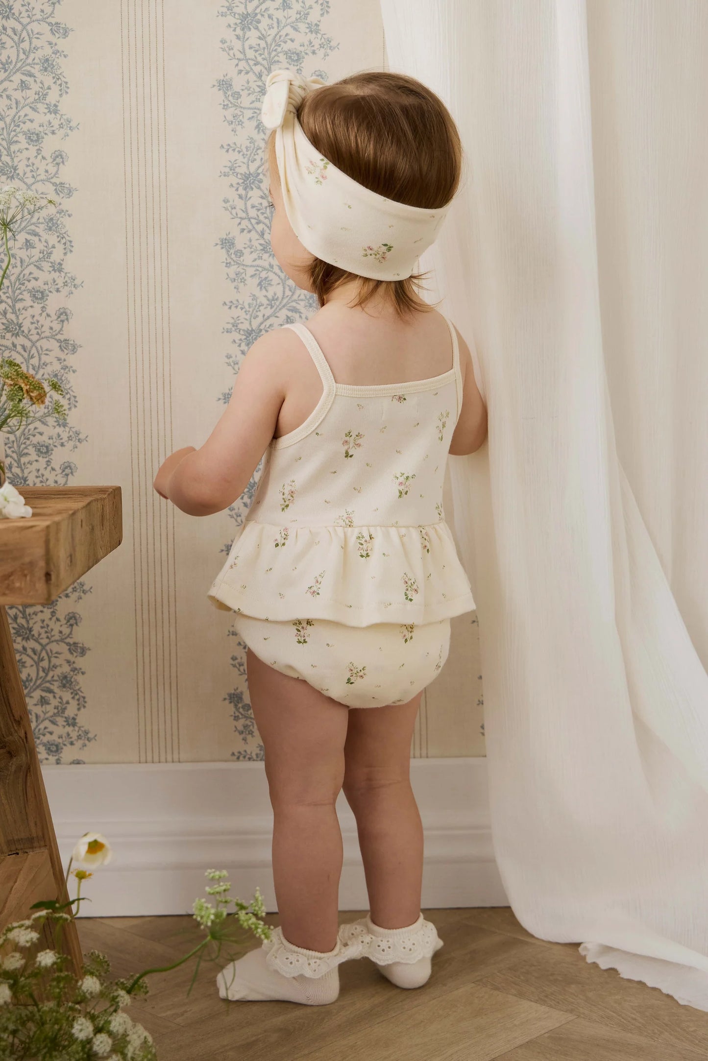 Organic Cotton Astra Playsuit - Josepha Egret Small