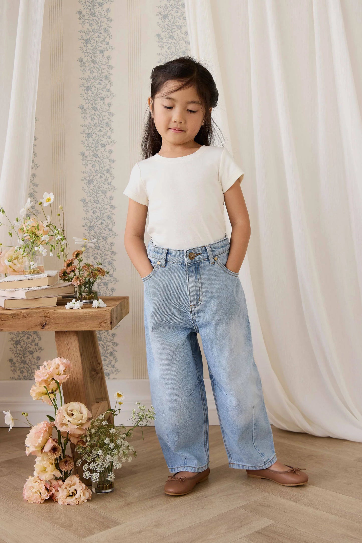 Organic Cotton Rib Helene Tee - Parchment