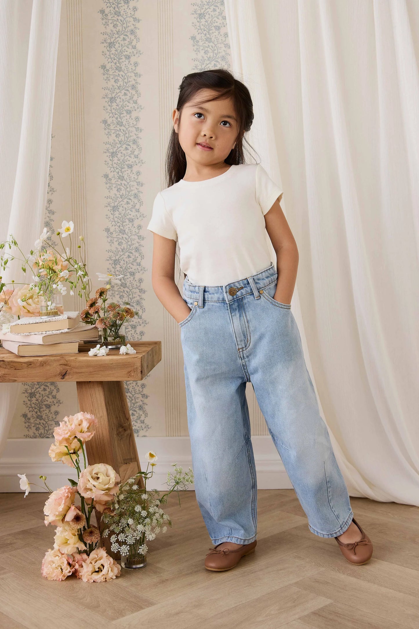 Organic Cotton Rib Helene Tee - Parchment