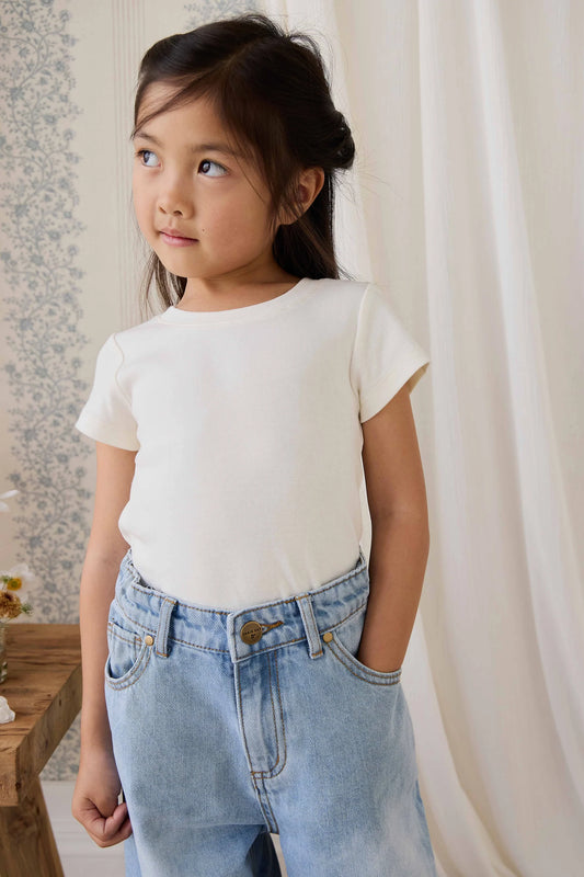 Organic Cotton Rib Helene Tee - Parchment