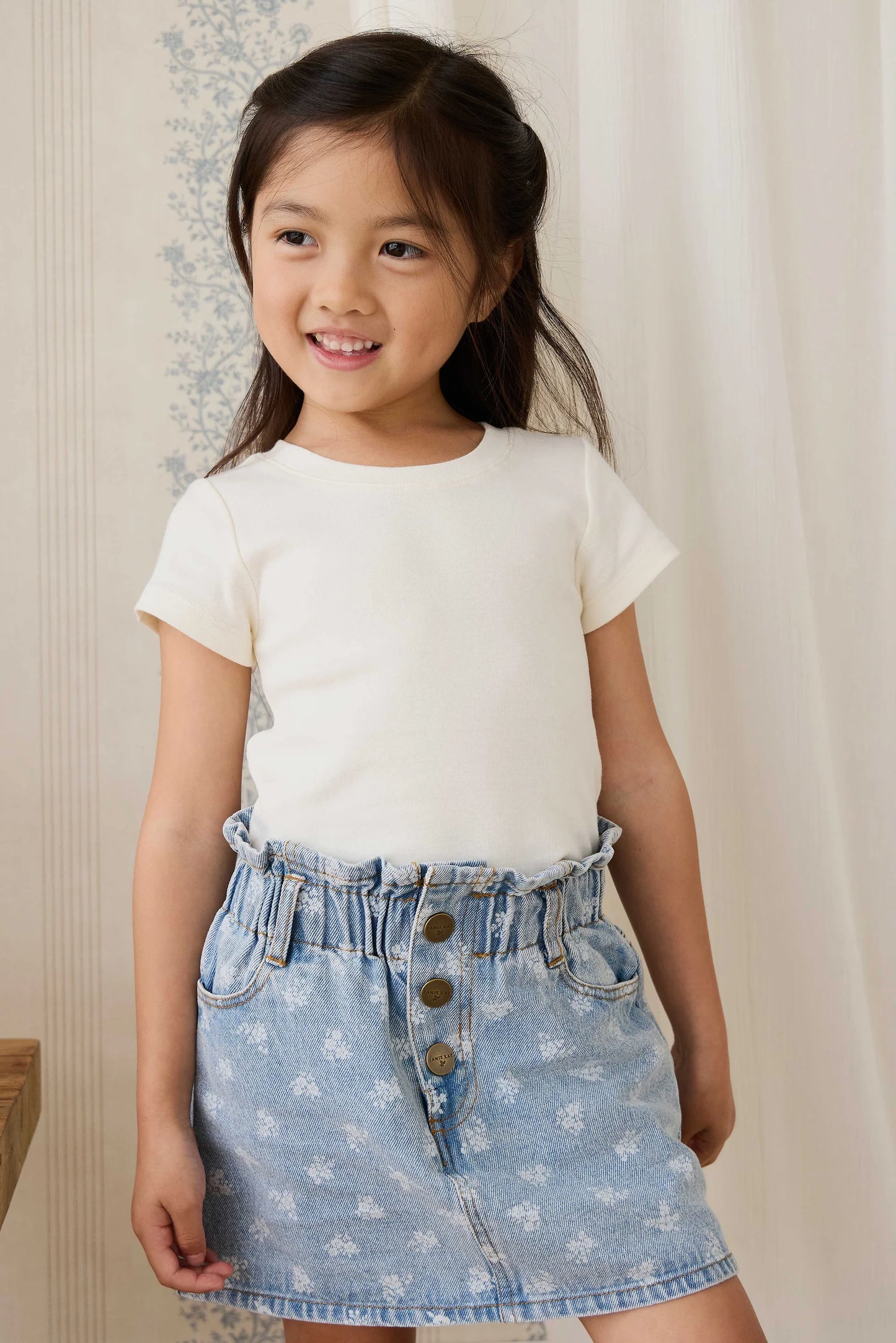 Organic Cotton Rib Helene Tee - Parchment