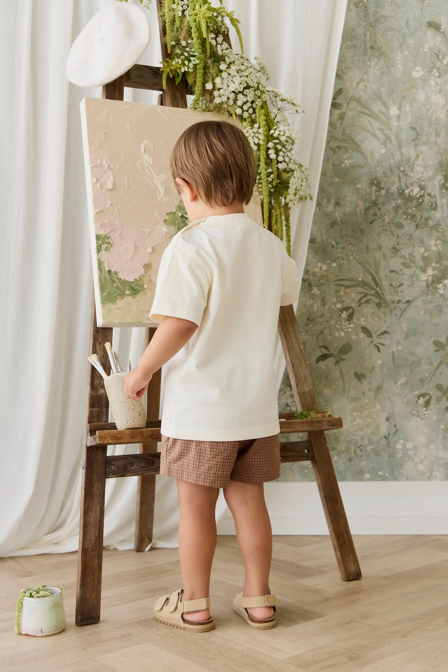 Organic Cotton Bjorn Tee - Parchment Safari Truck