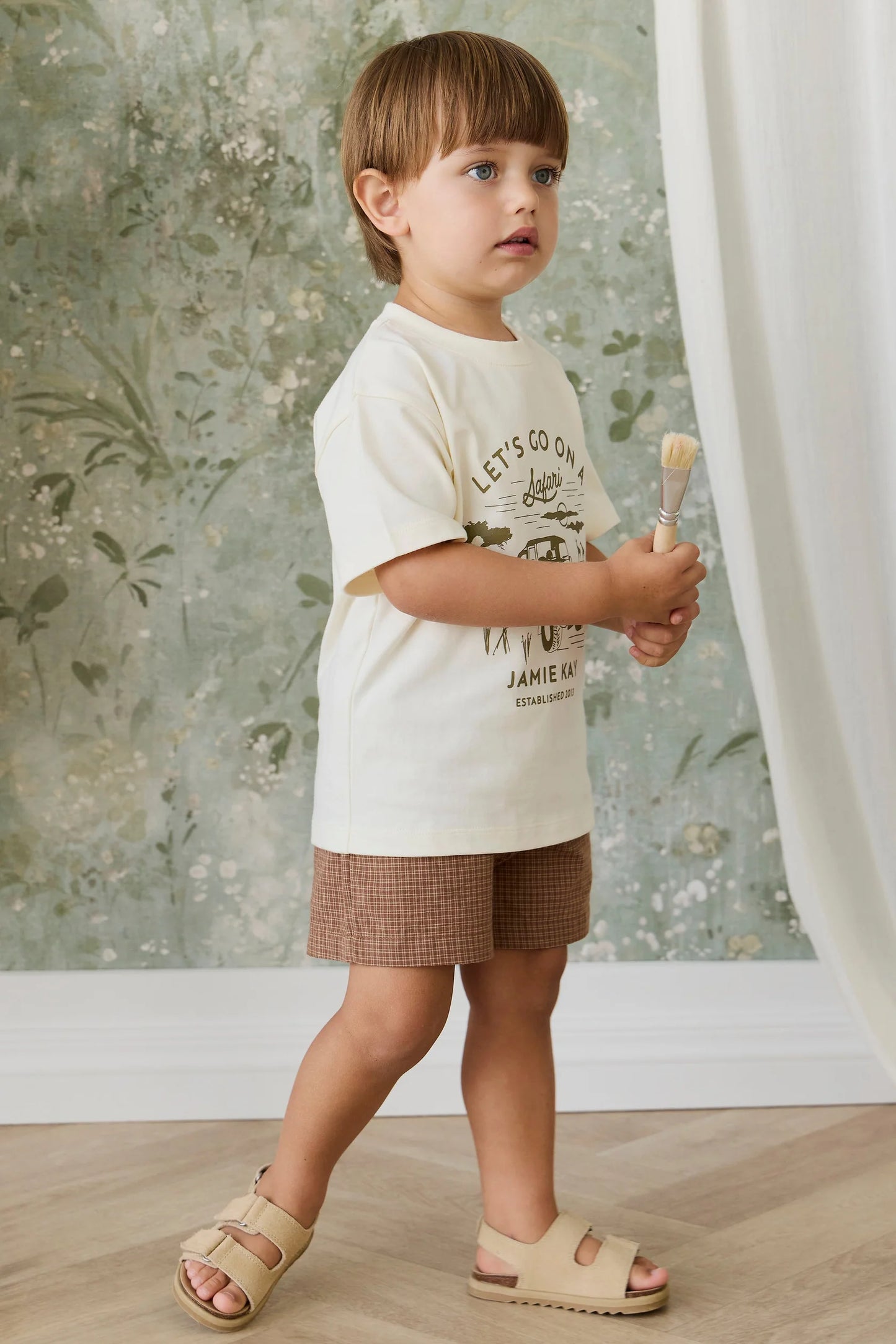 Organic Cotton Bjorn Tee - Parchment Safari Truck
