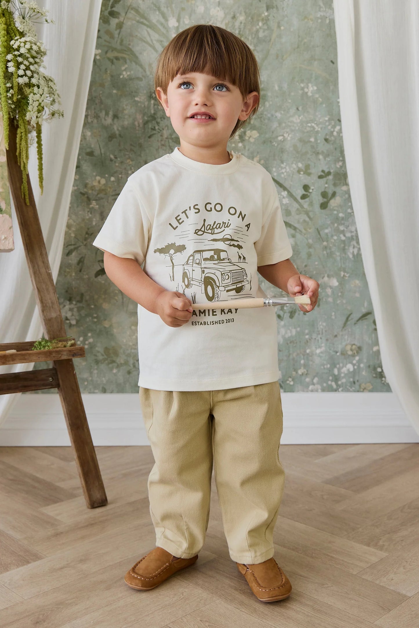Organic Cotton Bjorn Tee - Parchment Safari Truck