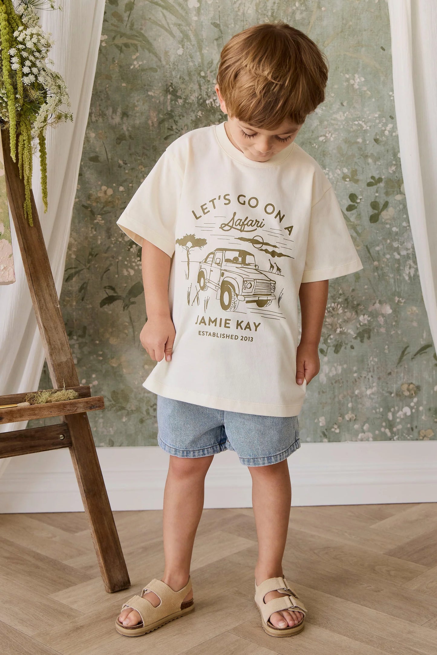 Organic Cotton Bjorn Tee - Parchment Safari Truck