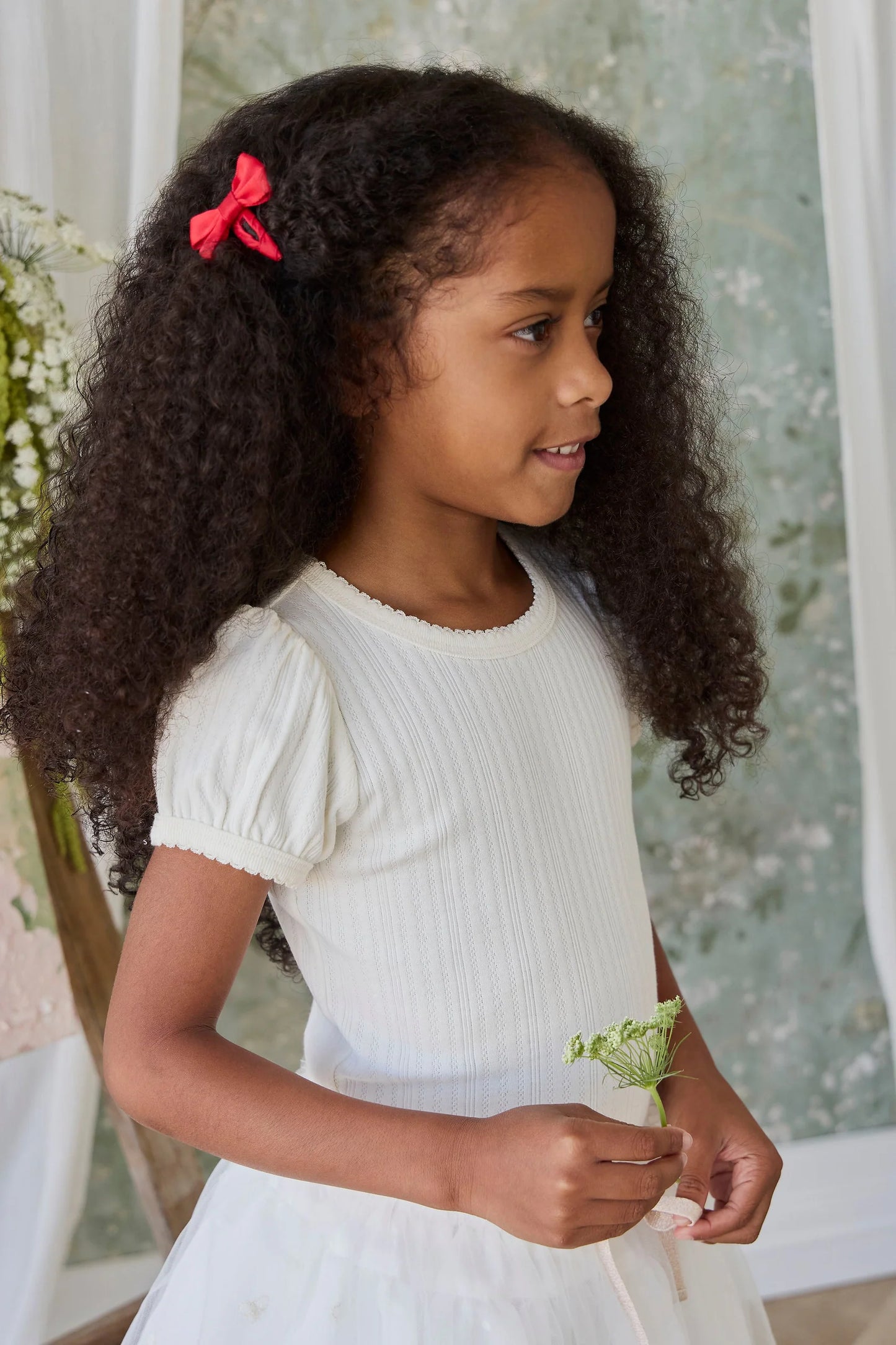 Organic Cotton Pointelle Rhea Top - Parchment