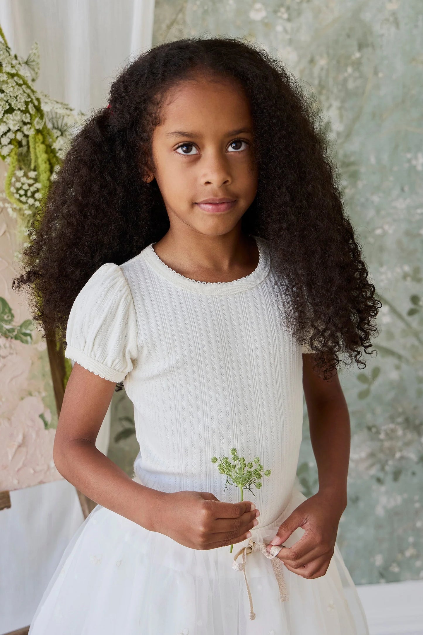 Organic Cotton Pointelle Rhea Top - Parchment