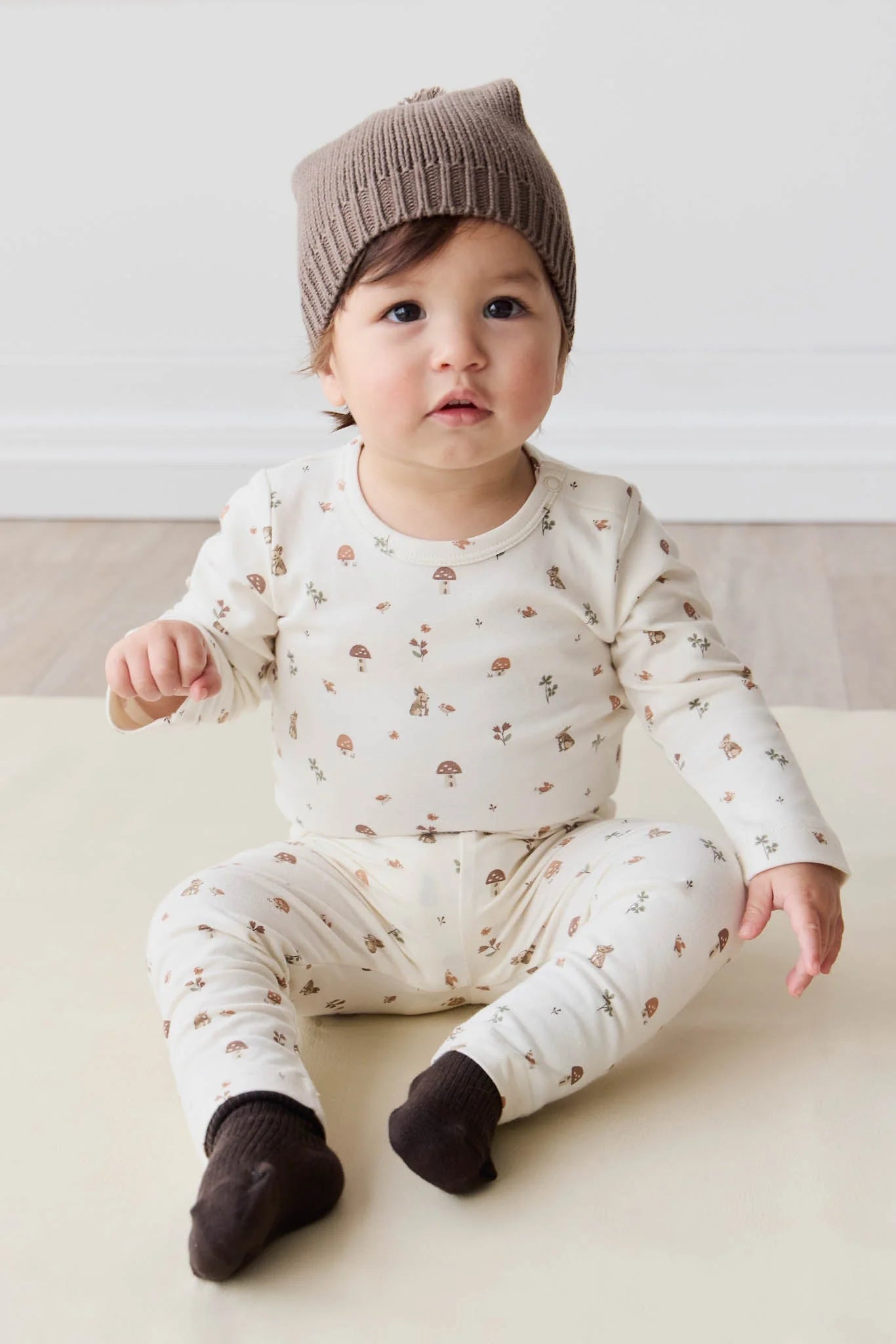 Organic Cotton Long Sleeve Bodysuit - Foraging Friends