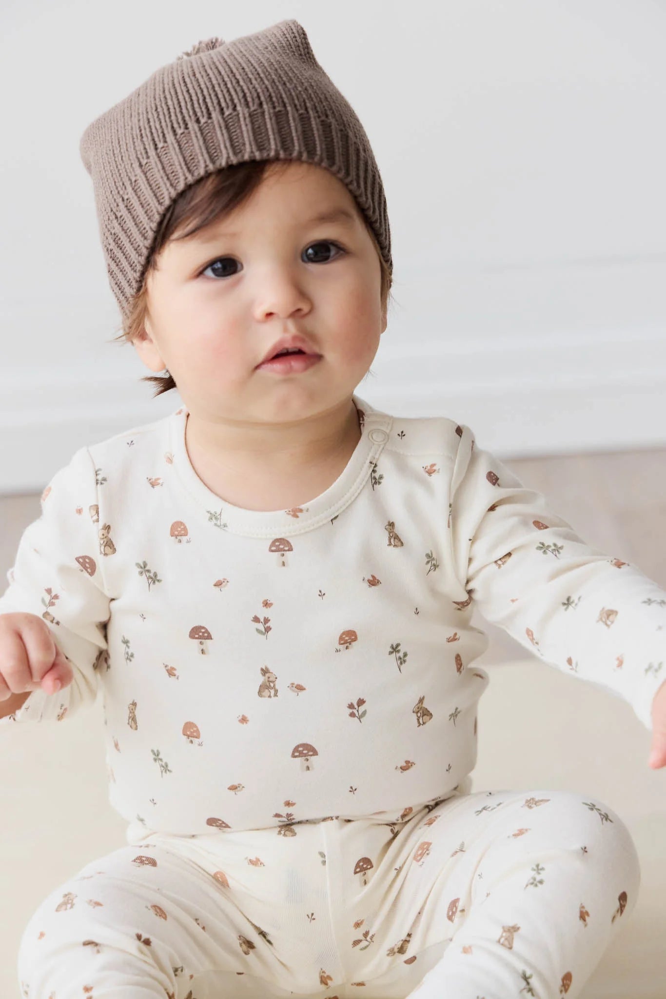 Organic Cotton Long Sleeve Bodysuit - Foraging Friends