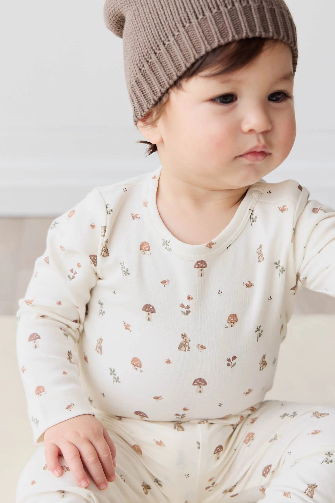 Organic Cotton Long Sleeve Bodysuit - Foraging Friends