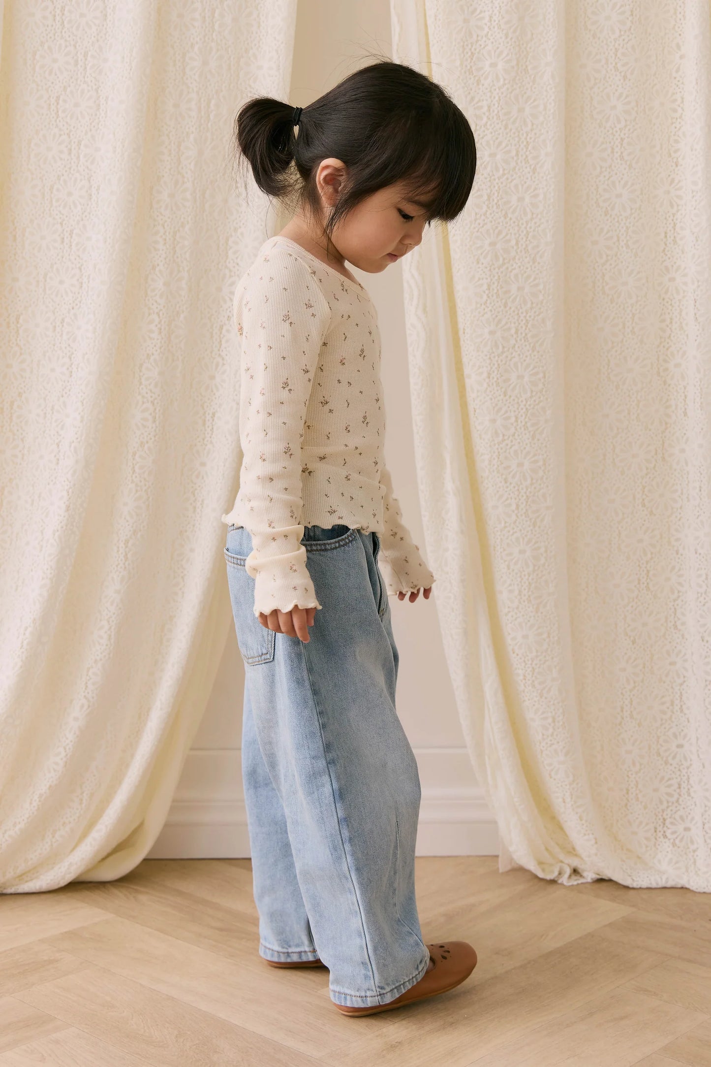 Organic Cotton Fine Rib Agathe Top - Dina Antique