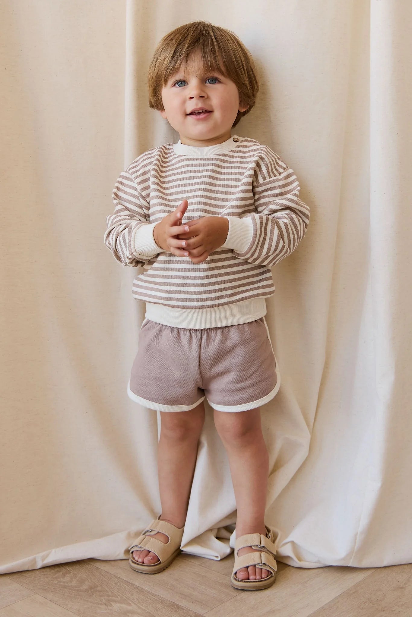 Organic Cotton Peyton Sweatshirt - Standard Stripe Carven Clay/Cloud