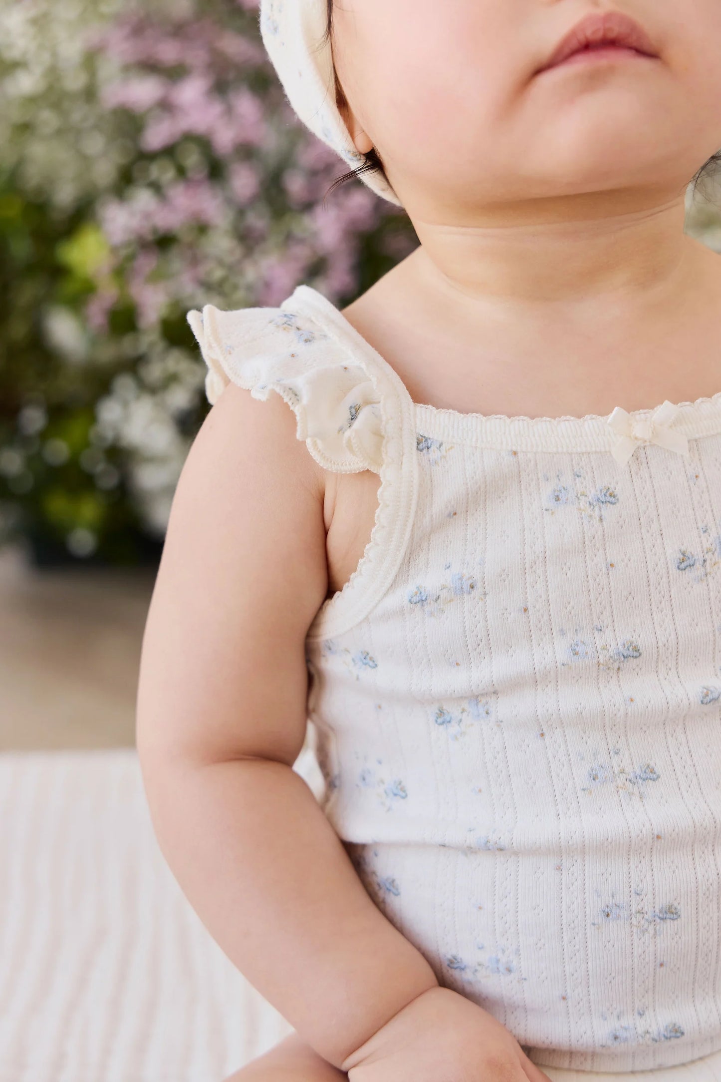 Organic Cotton Pointelle Eliane Bodysuit - Molly Blue