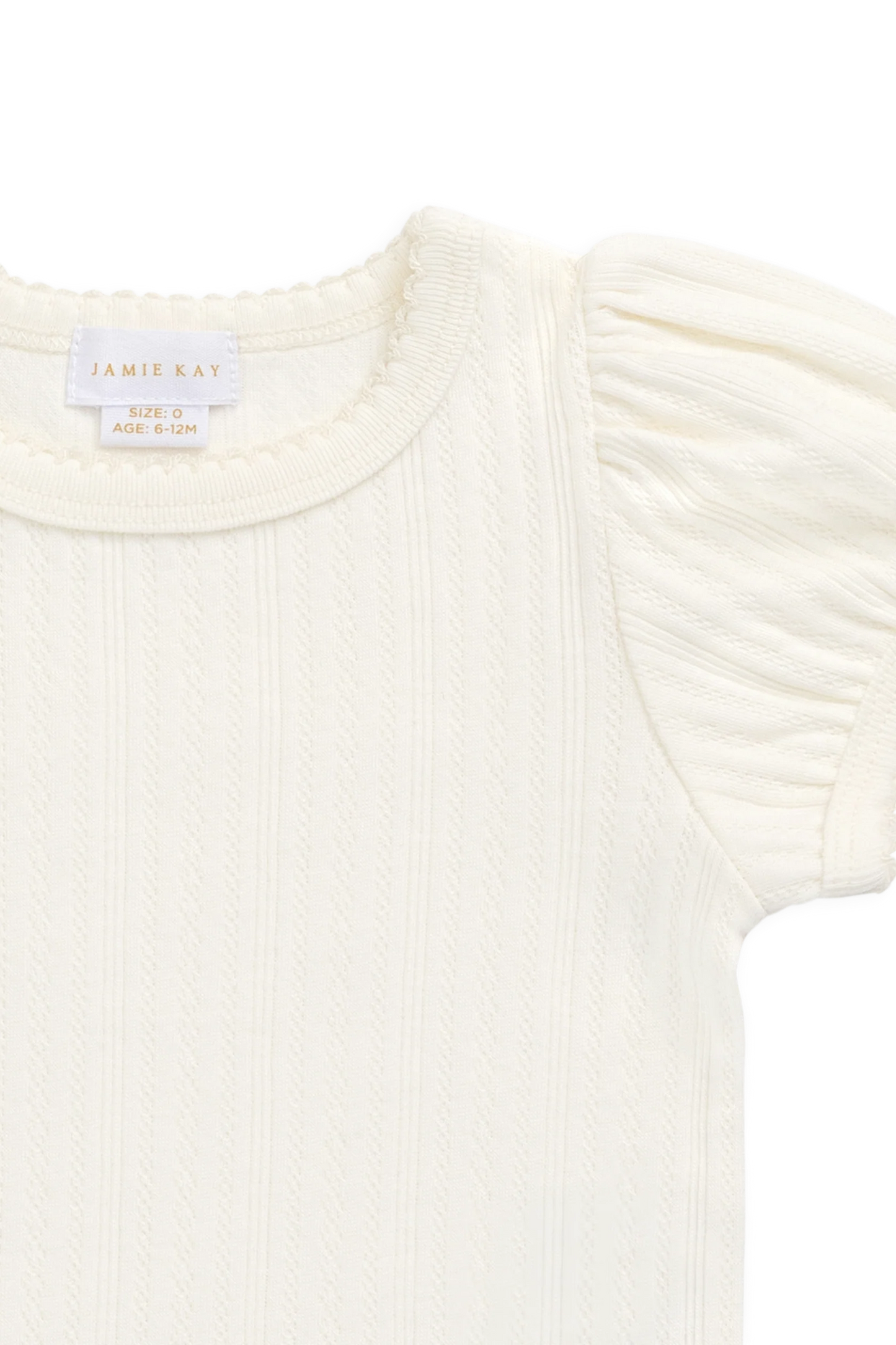 Organic Cotton Pointelle Rhea Top - Parchment